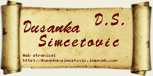 Dušanka Simčetović vizit kartica